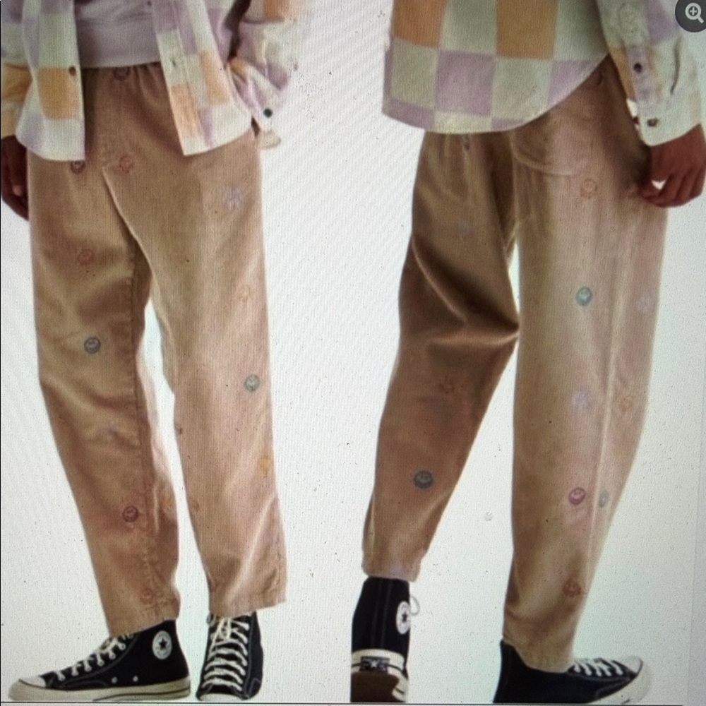 Urban Outfitters sz L Men's SMILEY face cords cropped 100% cotton